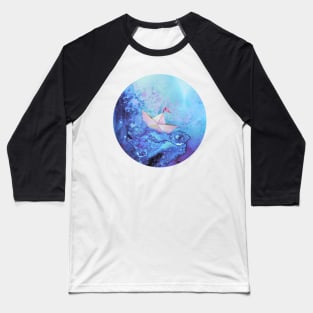 Paper Boat in Watercolor Baseball T-Shirt